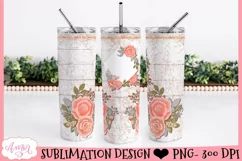 Floral picture tumbler wrap for sublimation Product Image 2