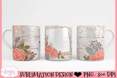Floral Picture mug wrap for sublimation | Photo mug template Product Image 2