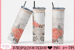 Floral picture tumbler wrap for sublimation Product Image 3