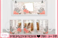 Floral Picture mug wrap for sublimation | Photo mug template Product Image 3