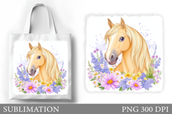 Horse Tote Bag Sublimation. Cute Horse Sublimation Product Image 1
