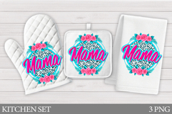 Mother's Day Oven Mitt Design. Mother's Day Kitchen Towel Product Image 1