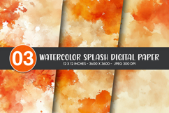 Watercolor Splash Digital Paper Product Image 1