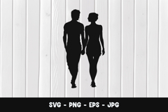 Romantic Fashion Couple Silhouette SVG PNG Product Image 1