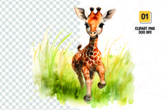 Watercolor girraffe sublimation clipart png Product Image 1