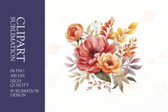 Watercolor floral flower clipart sublimation png Product Image 1