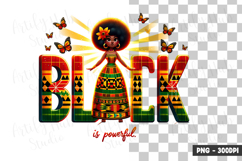 Black Is Powerful Quote Clipart PNG Product Image 1