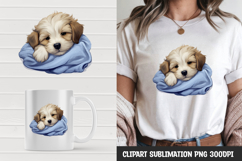 Kawaii puppy t-shirt, mug wrap, clipart sublimation design Product Image 1