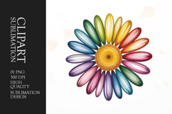 Rainbow Flower Bloom Clipart PNG Product Image 1