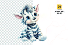 Watercolor zebra sublimation clipart png Product Image 1
