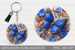 Butterfly Keychain Design. Butterfly Flowers Keychain Product Image 1