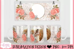 Floral Picture mug wrap for sublimation |PNG for custom mugs Product Image 3