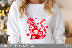 Floral Cat Sublimation. Floral Cat T-Shirt Design Product Image 1