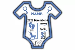 Baby birth stats, metrica, announcement, laser cut svg file Product Image 5