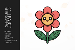 Cute Cartoon Flower Clipart PNG Product Image 1