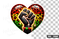 Black Power Heart Clipart PNG Product Image 1