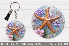 Starfish Keychain Design. Starfish Sublimation Product Image 1