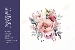 Watercolor floral flower clipart sublimation png Product Image 1