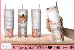 Floral tumbler wrap PNG for sublimation designs BUNDLE Product Image 5