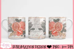 Watercolor Floral Mug Wrap for Sublimation | Mug PNG graphic Product Image 2