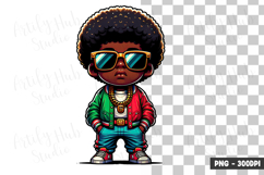 Cool Afro Boy Street Clipart PNG Product Image 1