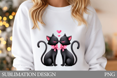 Valentines Cat Sublimation. Valentines Cat T-Shirt Design Product Image 1