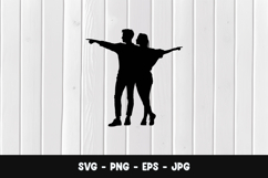 Celebrating Couple Silhouette SVG PNG Product Image 1
