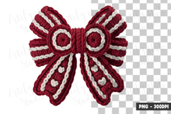 Striped Knit Bow Clipart PNG Product Image 1