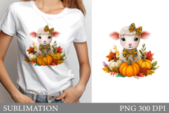 Fall Lamb Sublimation. Fall Lamb T-Shirt Design Product Image 1