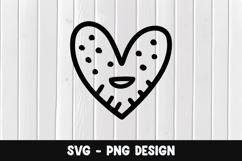 Heart doodle svg, heart doodle silhouette png Product Image 1