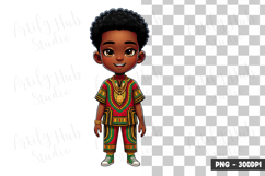 African Boy Traditional Clipart PNG Product Image 1