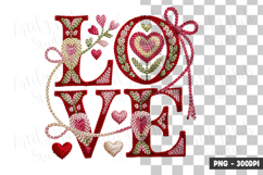 Love Decorative Floral Typography Clipart PNG Product Image 1