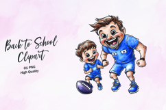 Dad Son Football Carry Clipart Sublimation PNG Product Image 1
