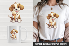 Kawaii puppy t-shirt, mug wrap, clipart sublimation design Product Image 1