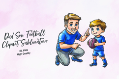 Dad Son Football Cheer Clipart Sublimation PNG Product Image 1