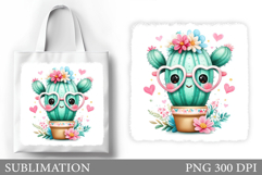 Cactus Tote Bag Design. Cute Cactus Sublimation Product Image 1