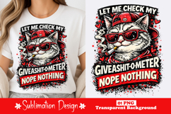Let Me Check My Giveashitometer Nope Nothing Cat Sarcasm Product Image 1