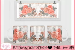 Watercolor Floral Mug Wrap for Sublimation | Mug PNG graphic Product Image 3