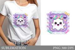 Cute Ghost Sublimation. Cute Ghost T-Shirt Design Product Image 1