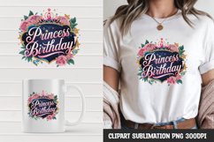 Princess Birthday T-Shirt Sublimation PNG Product Image 1