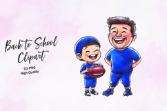 Dad Son Football Laugh Clipart Sublimation PNG Product Image 1