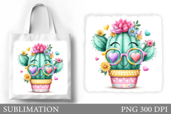Cute Cactus Tote Bag Design. Cactus Sublimation Product Image 1