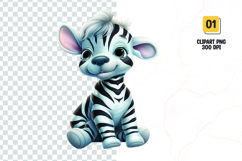 Watercolor zebra sublimation clipart png Product Image 1