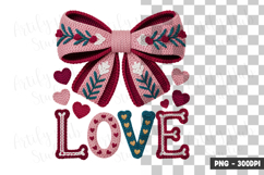 Love Bow Heart Folk Clipart PNG Product Image 1