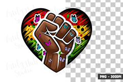 Black Unity Fist Heart Clipart PNG Product Image 1