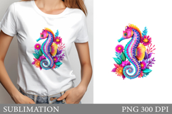 Seahorse T-Shirt Design. Cute Seahorse Sublimation Product Image 1