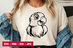 Parrot Head Sketch SVG PNG Product Image 1