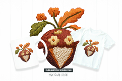 Embroidered Acorn Autumn Clipart Product Image 1