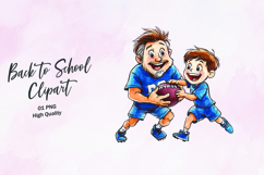 Dad Son Football Fun Clipart Sublimation PNG Product Image 1