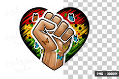 Melanin Power Heart Clipart PNG Product Image 1